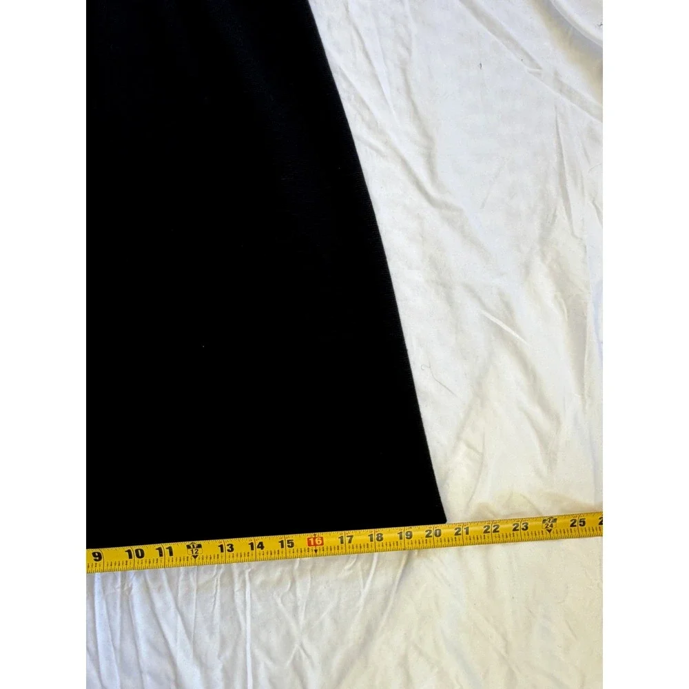 Vintage Palio Wool Skirt Black Knit  Knee Length Zipper Classic Made in Italy M